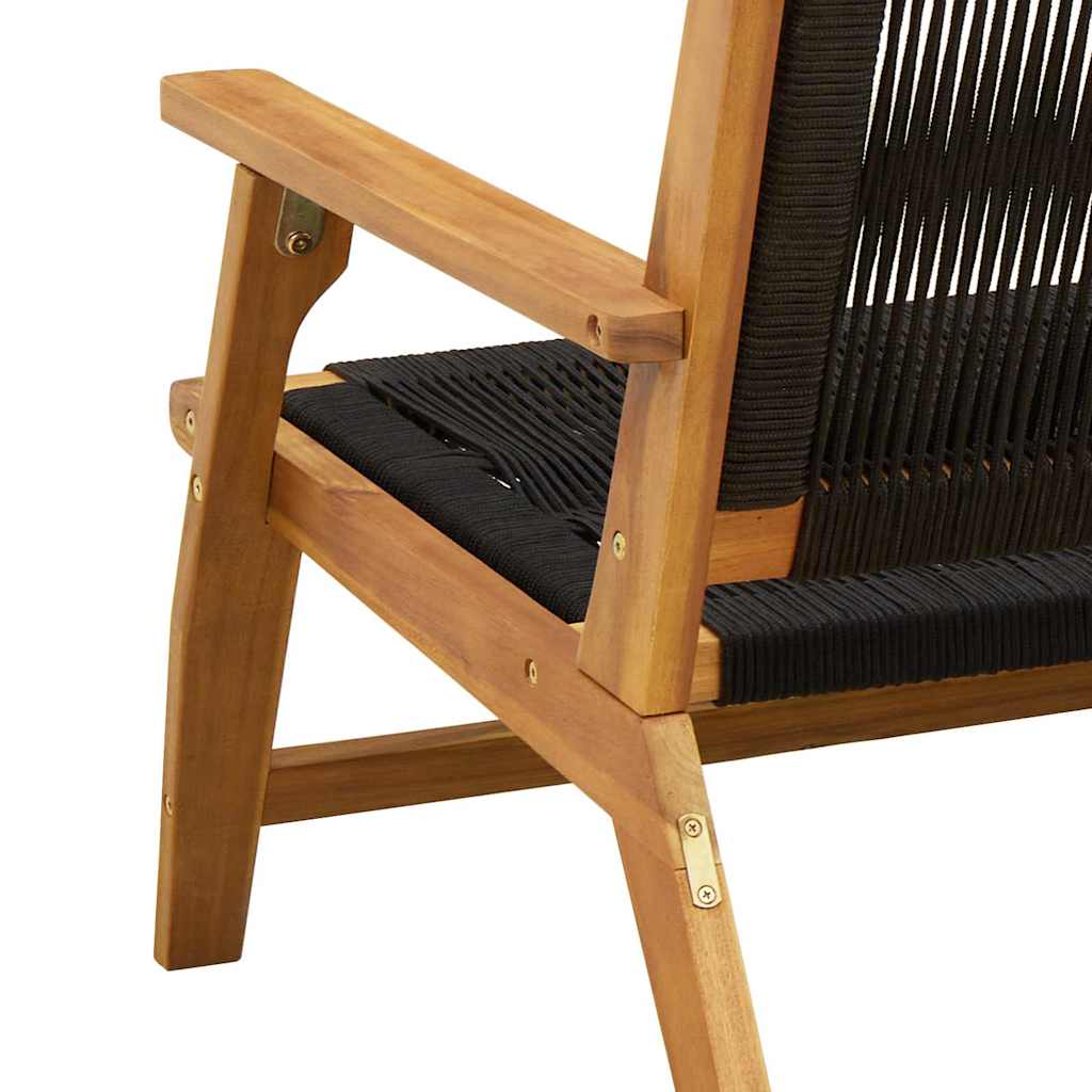 Garden Furniture Black 78 x 122 x 73cm Solid Acacia wood