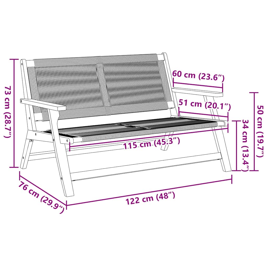 Garden Furniture Grey 78 x 122 x 73cm Solid Acacia wood