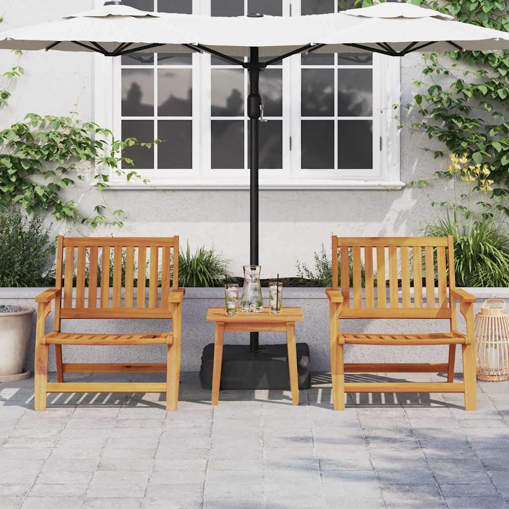 Outdoor Dining Set 2 pcs Brown Solid Acacia Wood