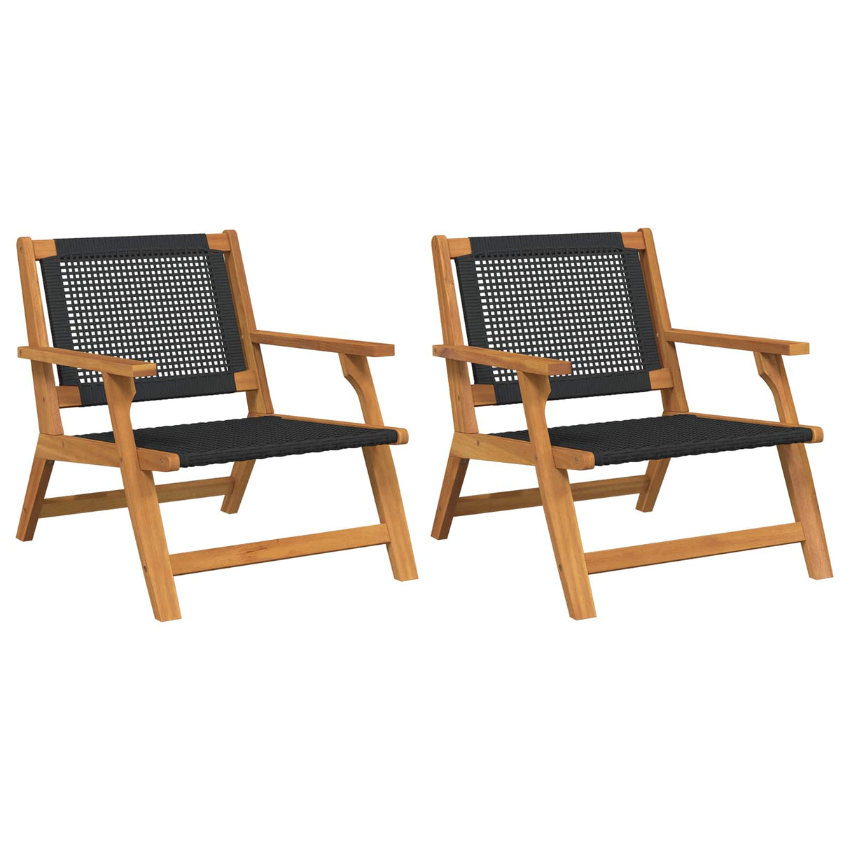 Garden Furniture 2 pcs Black 67 x 78 x 73 cm Solid Acacia Wood