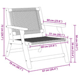 Garden Furniture 2 pcs Black 67 x 78 x 73 cm Solid Acacia Wood
