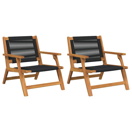 Garden Furniture 2 pcs Black 78 x 67 x 73cm Solid Acacia wood