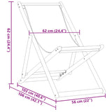 Folding Beach Chair Leaf Pattern Solid Wood Eucalyptus and Fabric