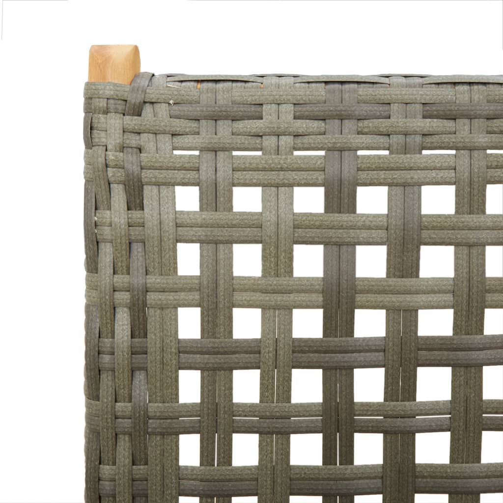 Garden Chairs 2 pcs Grey Solid Wood Acacia and Poly Rattan