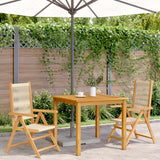 Garden Chairs 2 pcs Beige Solid Wood Acacia and Polypropylene