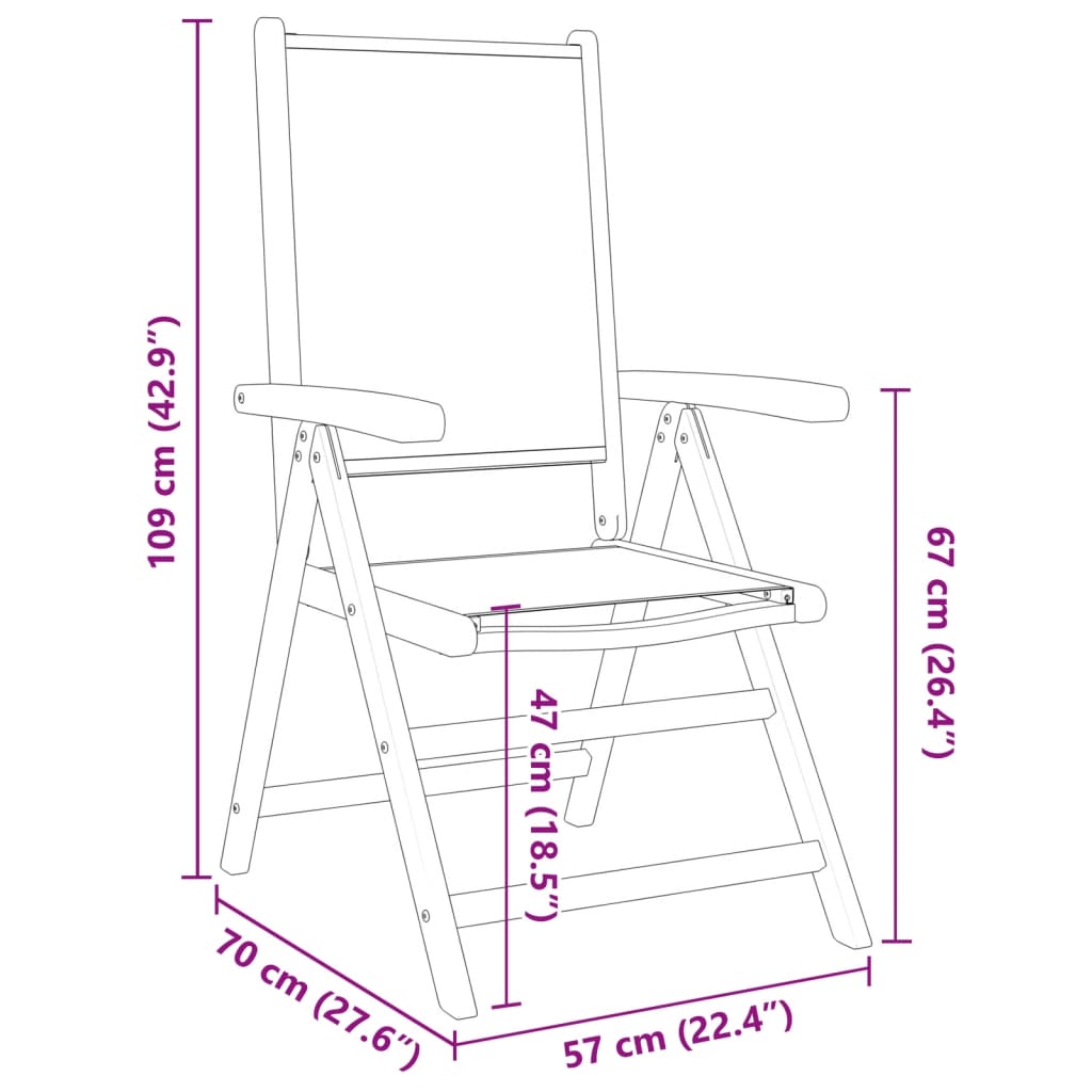 Garden Chairs 2 pcs Cream White Solid Wood Acacia and Fabric