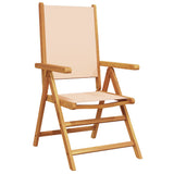 Garden Chairs 2 pcs Beige Solid Wood Acacia and Fabric