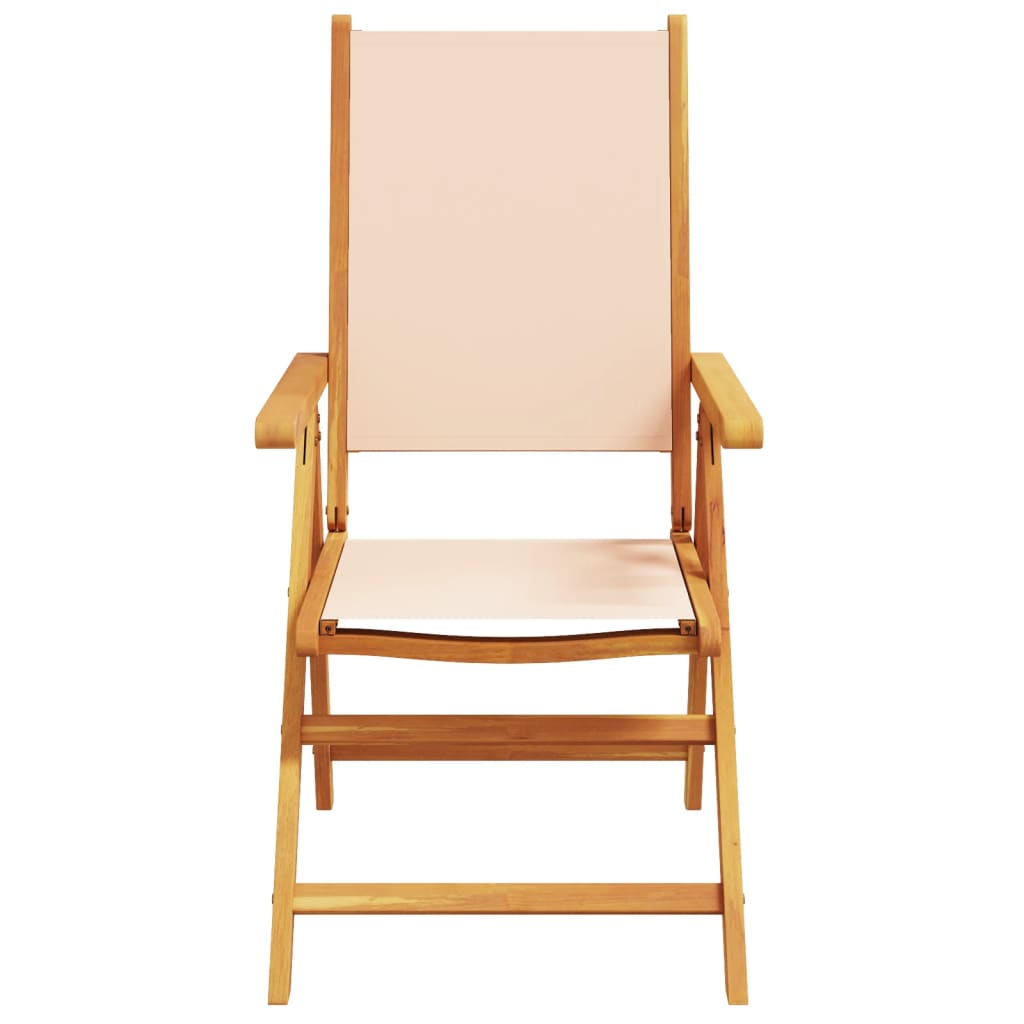 Garden Chairs 2 pcs Beige Solid Wood Acacia and Fabric