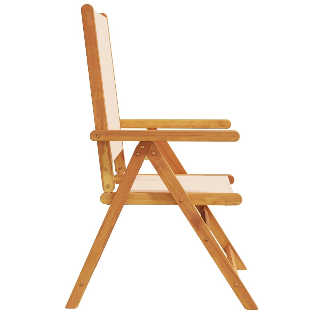 Garden Chairs 2 pcs Beige Solid Wood Acacia and Fabric