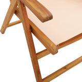 Garden Chairs 2 pcs Beige Solid Wood Acacia and Fabric