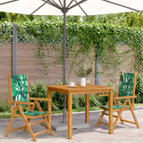 Garden Chairs 2 pcs Leaf Pattern Solid Wood Acacia and Fabric