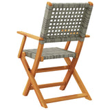 Garden Chairs 2 pcs Grey Solid Wood Acacia and Poly Rattan