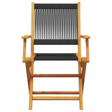 Garden Chairs 2 pcs Black Solid Wood Acacia and Polypropylene