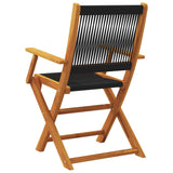 Garden Chairs 2 pcs Black Solid Wood Acacia and Polypropylene