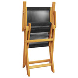 Garden Chairs 2 pcs Black Solid Wood Acacia and Polypropylene