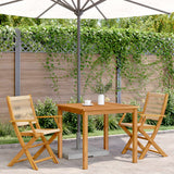 Garden Chairs 2 pcs Beige Solid Wood Acacia and Polypropylene