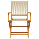 Garden Chairs 2 pcs Beige Solid Wood Acacia and Polypropylene