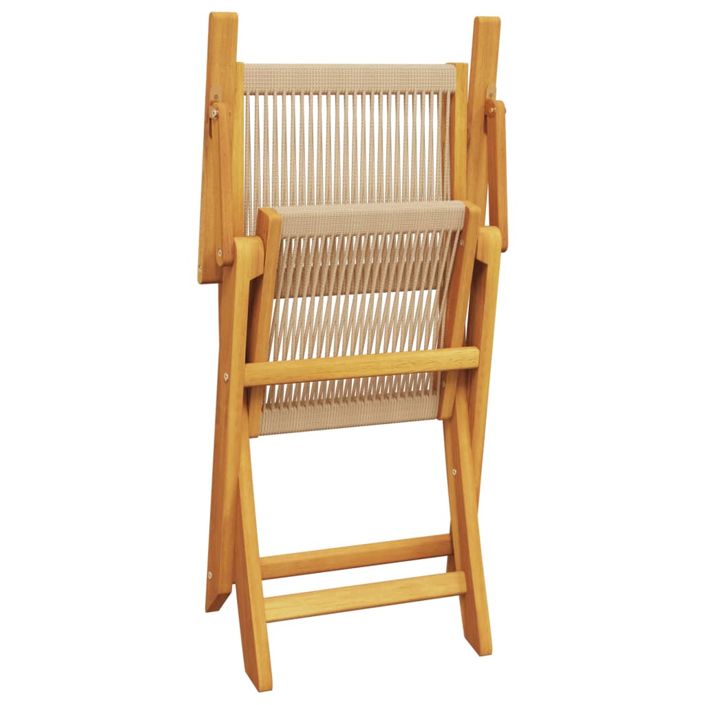 Garden Chairs 2 pcs Beige Solid Wood Acacia and Polypropylene