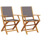 Garden Chairs 2 pcs Anthracite Solid Wood Acacia and Fabric