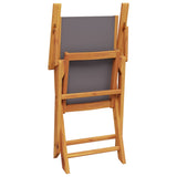 Garden Chairs 2 pcs Anthracite Solid Wood Acacia and Fabric