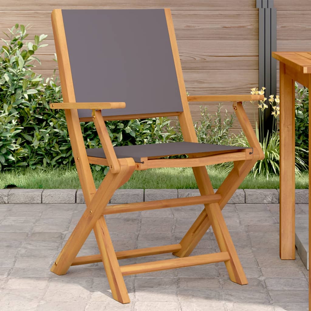 Garden Chairs 2 pcs Anthracite Solid Wood Acacia and Fabric