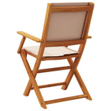 Garden Chairs 2 pcs Taupe Solid Wood Acacia and Fabric