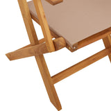 Garden Chairs 2 pcs Taupe Solid Wood Acacia and Fabric