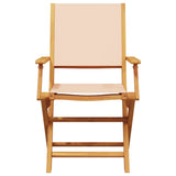 Garden Chairs 2 pcs Beige Solid Wood Acacia and Fabric