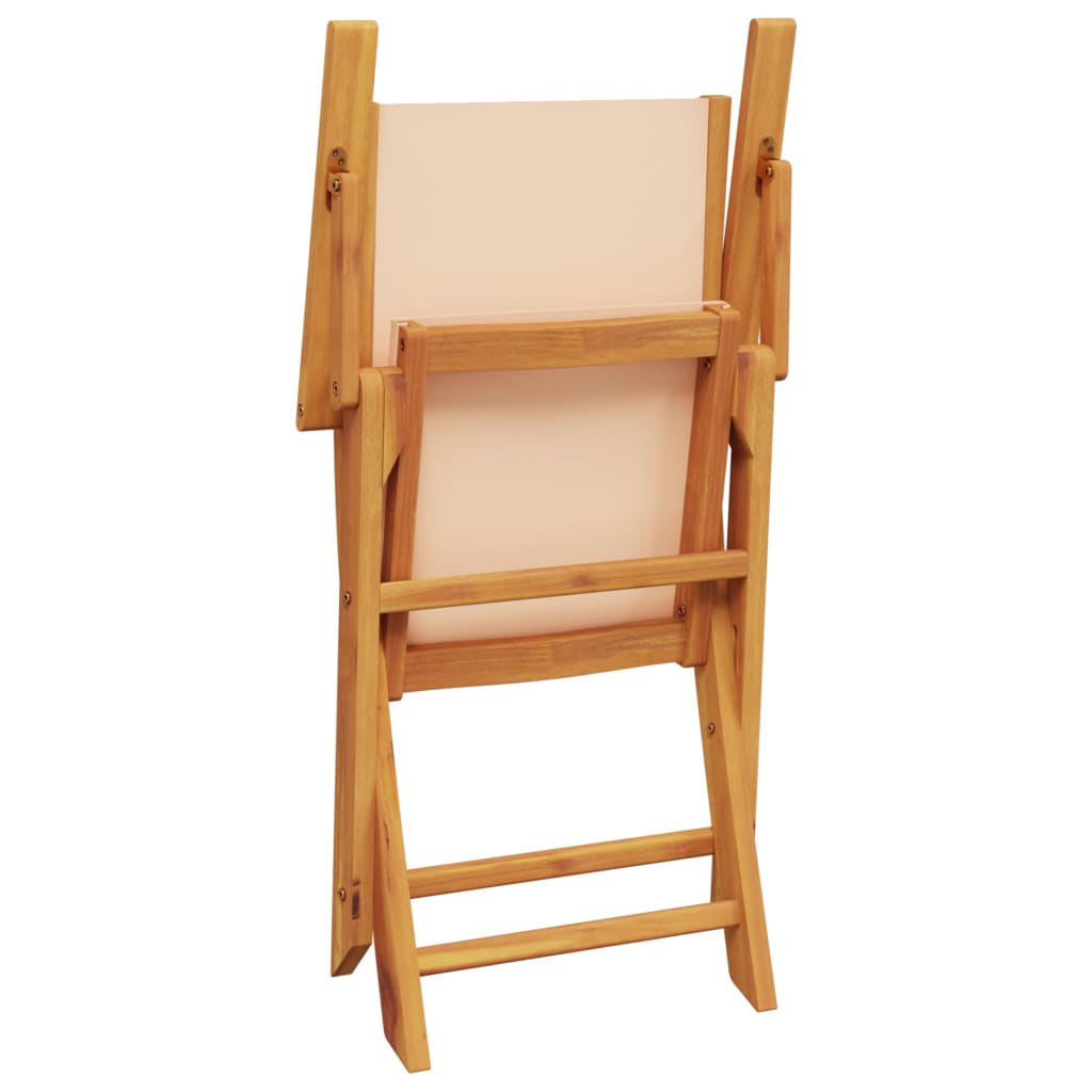 Garden Chairs 2 pcs Beige Solid Wood Acacia and Fabric