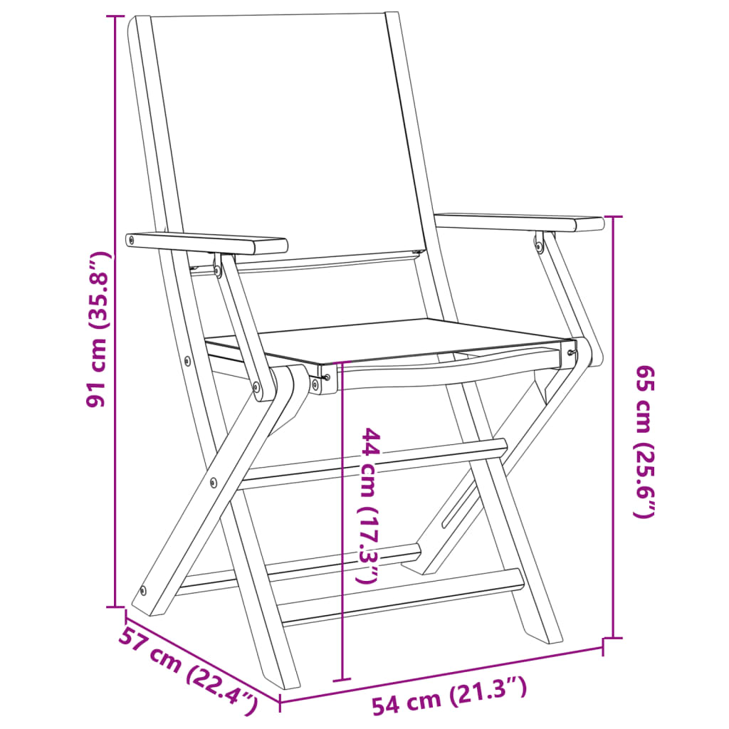 Garden Chairs 2 pcs Beige Solid Wood Acacia and Fabric