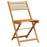 Bistro Chairs 2 pcs Beige Solid Wood Acacia and Rope