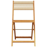 Bistro Chairs 2 pcs Beige Solid Wood Acacia and Rope