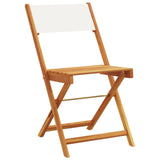 Bistro Chairs 2 pcs Cream White Solid Wood Acacia and Fabric