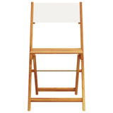 Bistro Chairs 2 pcs Cream White Solid Wood Acacia and Fabric