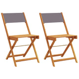 Bistro Chairs 2 pcs Anthracite Solid Wood Acacia and Fabric