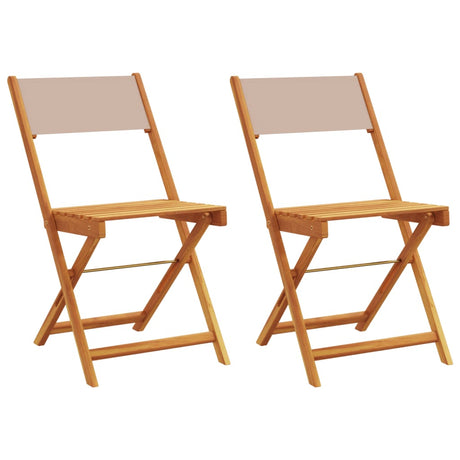 Bistro Chairs 2 pcs Taupe Solid Wood Acacia and Fabric