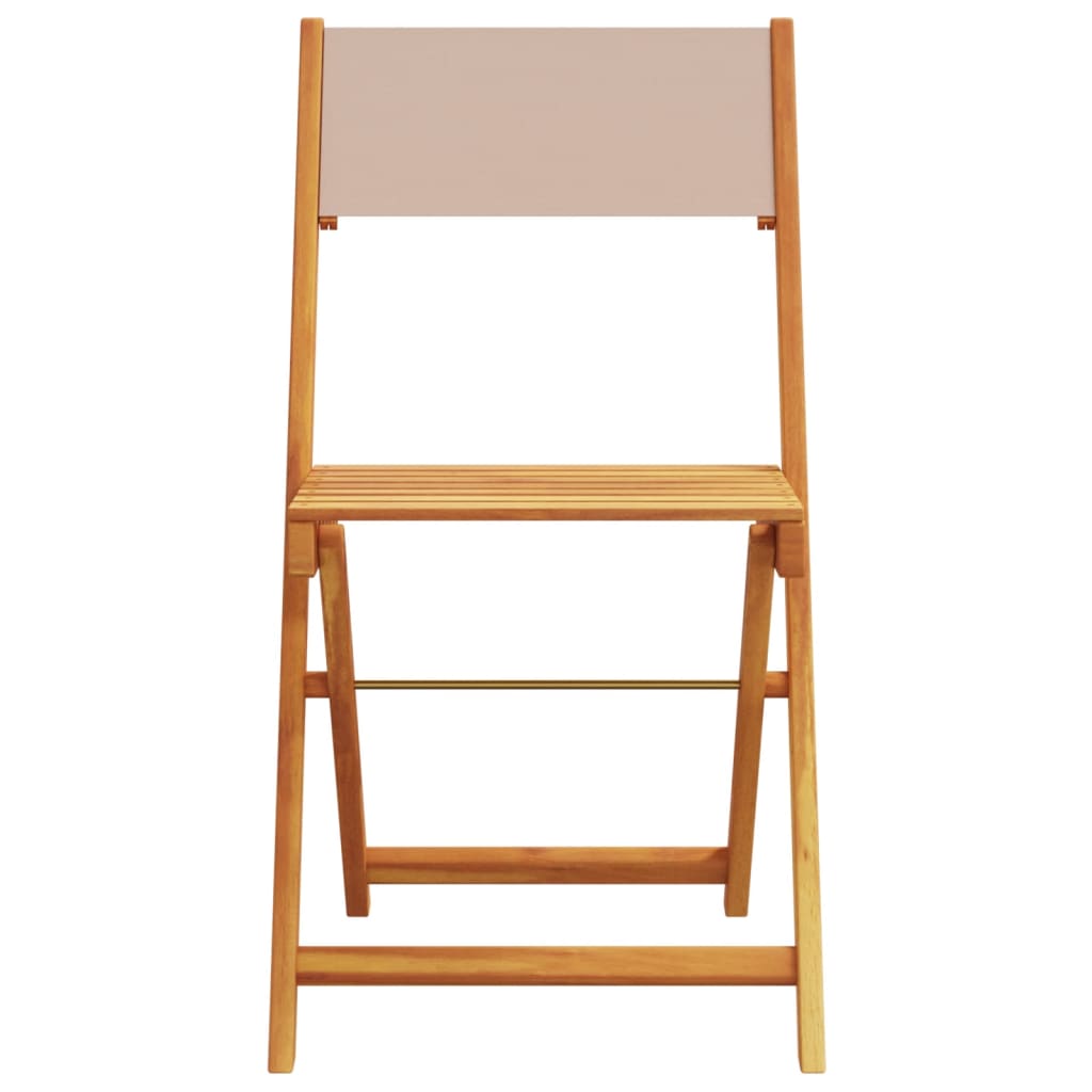 Bistro Chairs 2 pcs Taupe Solid Wood Acacia and Fabric