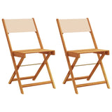 Bistro Chairs 2 pcs Beige Solid Wood Acacia and Fabric