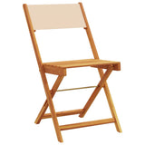 Bistro Chairs 2 pcs Beige Solid Wood Acacia and Fabric