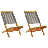 Garden Chairs 2 pcs Grey Solid Wood Acacia and Polypropylene