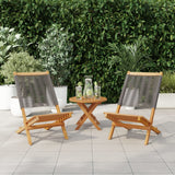 Garden Chairs 2 pcs Grey Solid Wood Acacia and Polypropylene