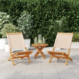 Garden Chairs 2 pcs Beige Solid Wood Acacia and Fabric