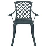 Garden Chairs 2 pcs Green Cast Aluminium