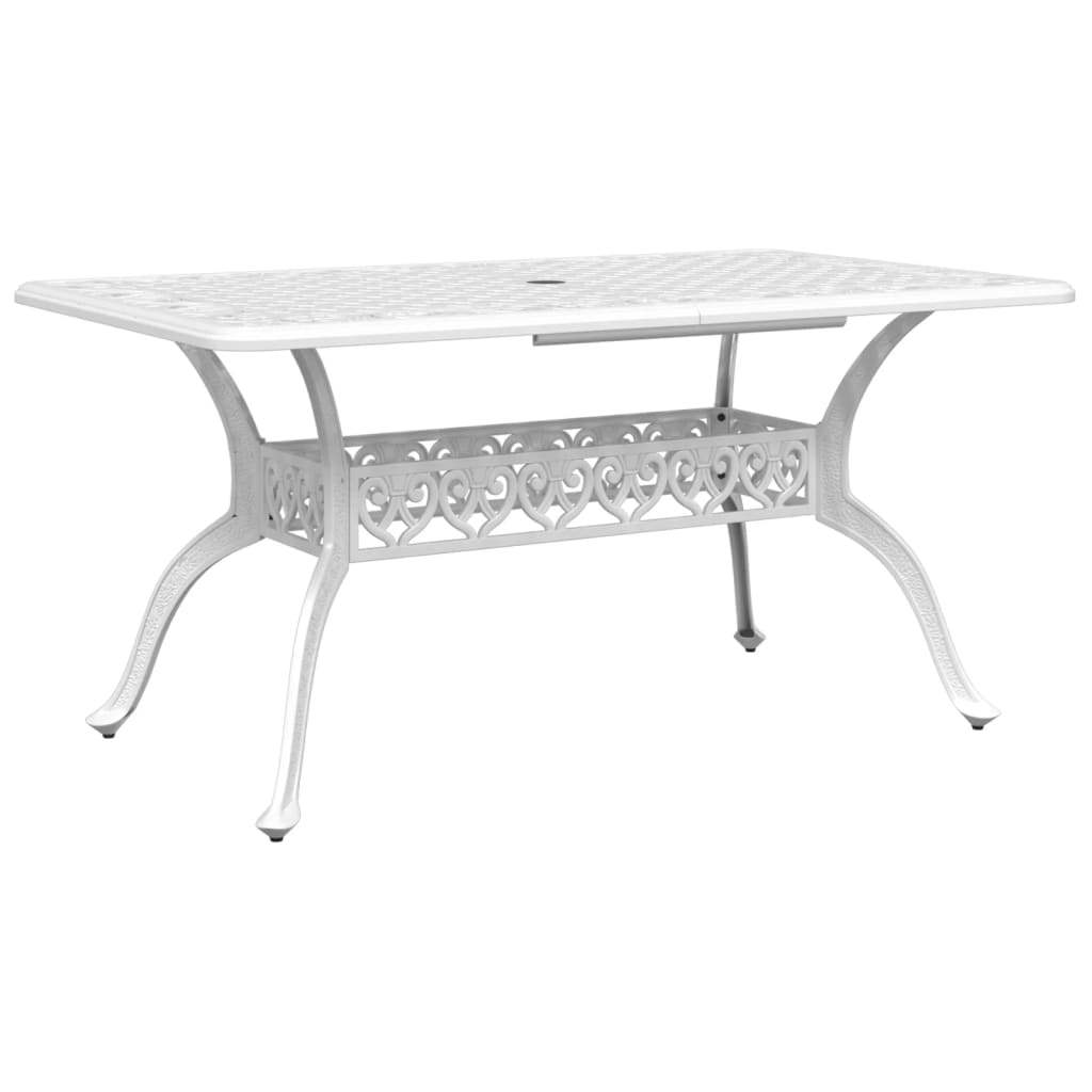 Garden Table White 150x90x72 cm Cast Aluminium