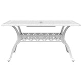 Garden Table White 150x90x72 cm Cast Aluminium