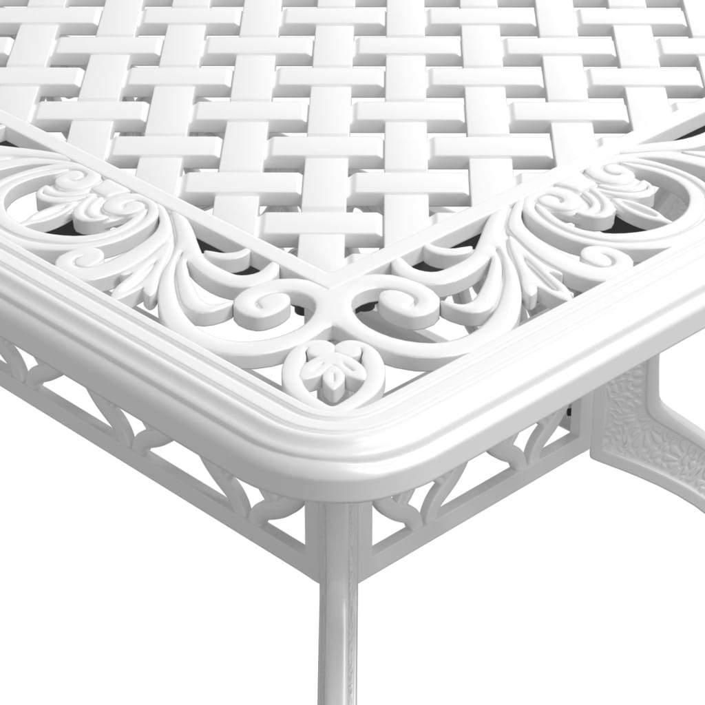 Garden Table White 150x90x72 cm Cast Aluminium