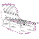 Sun Lounger Red Solid Wood Acacia and Fabric