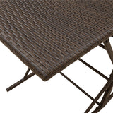 7 Piece Garden Dining Set with Cushions Brown Poly Rattan