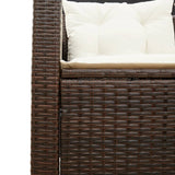 Garden Sofa with Table and Cushions L-Shaped Brown Poly Rattan