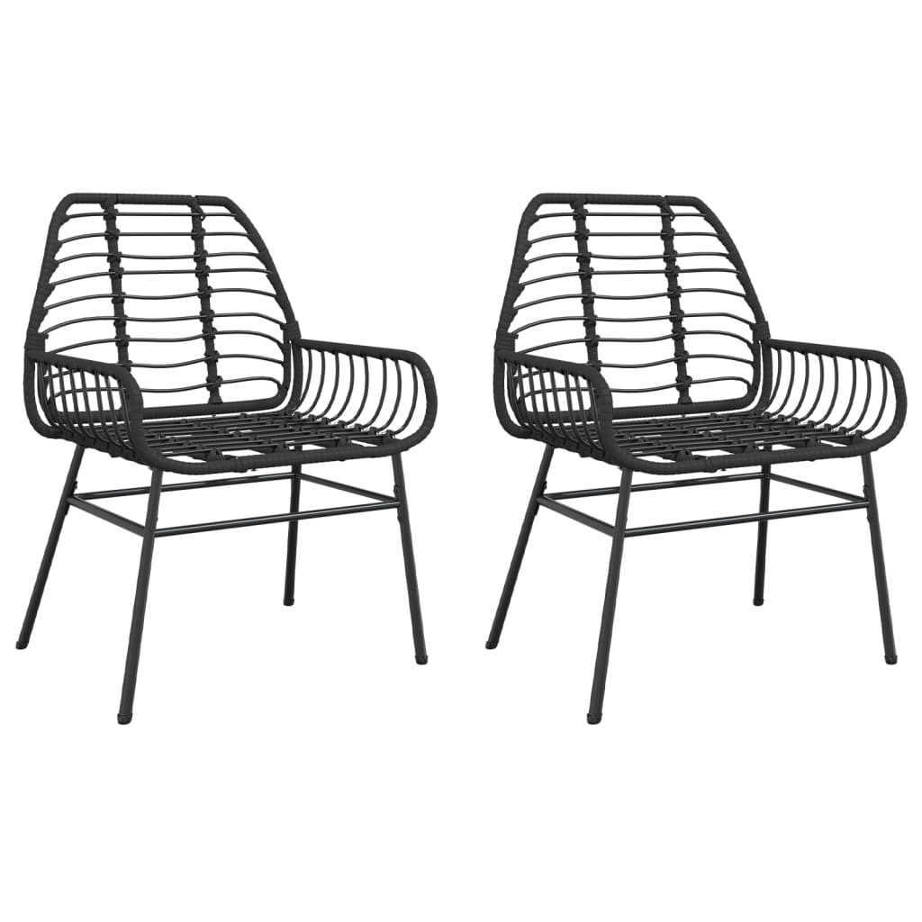 Garden Chairs 2 pcs Black Poly Rattan